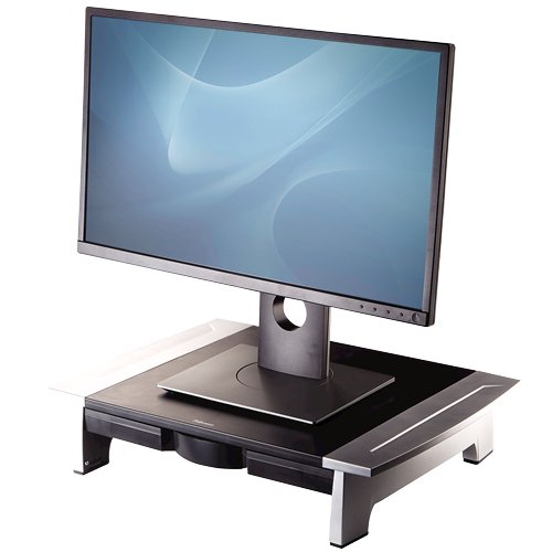 Fellowes Stand Monitor Office Suites, Evita Tensiones Cuello, Screens Up To 36KG, 5 Alturas, Tray Organizadora