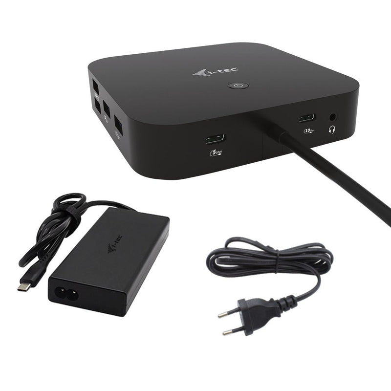 I-tec USB-C HDMI DP Dock PD100WACCS 2X LCD Dock + CHARGER-C112W