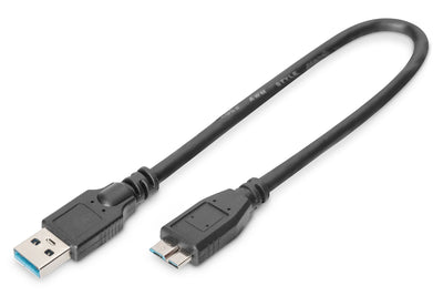 Assmann Electronic AK-300117-003-S USB Cable 0,25M 3.2 Gen 1 (3.1 Gen 1) USB a Micro-usb B Black — image 1