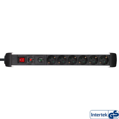 Inline Power Strip 6 Sockets With Protection 6X Type F Alemáncon Switch Silver 1.5M — image 1