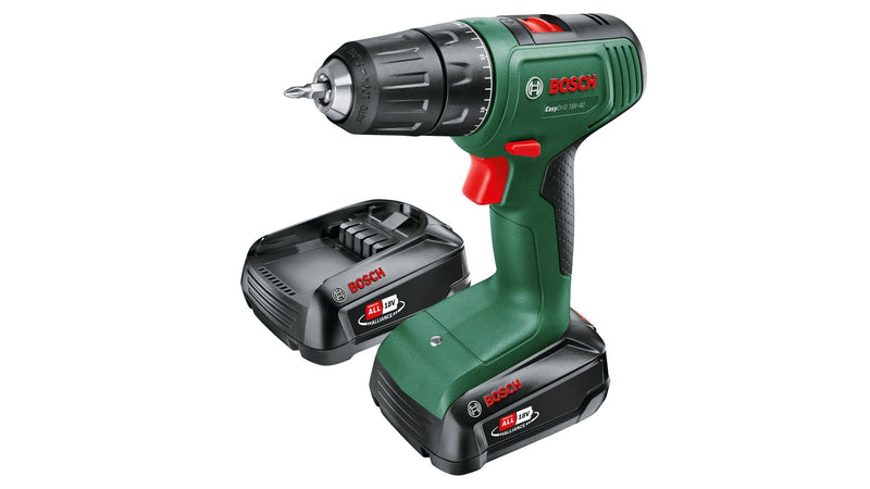 Bosch Drill Wireless Easydrill 18V-40 Green/Black 2X Battery Li-ion 1,5AH, Case Power For All Alliance 06039D8
