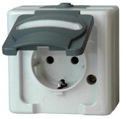 Kopp 103356006 Blue Electric Schuko Socket Power M.klappd. Grey