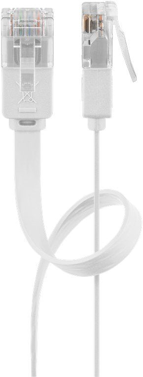 Goobay Cable Connection Connector RJ-45 Connector RJ-45 White 5 Metres Flat CAT.5E U/UTP 93361 — image 1
