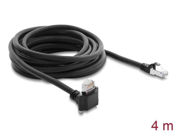 Delock Gige Camera Cable RJ45 Connector Male 90° Angulado With Screws Connector Male Length 28MM a RJ45 Connec