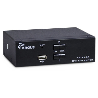 Inter-tech KVM Switch AS-21DA DVI, 2 Port, Metal Front Us — image 1
