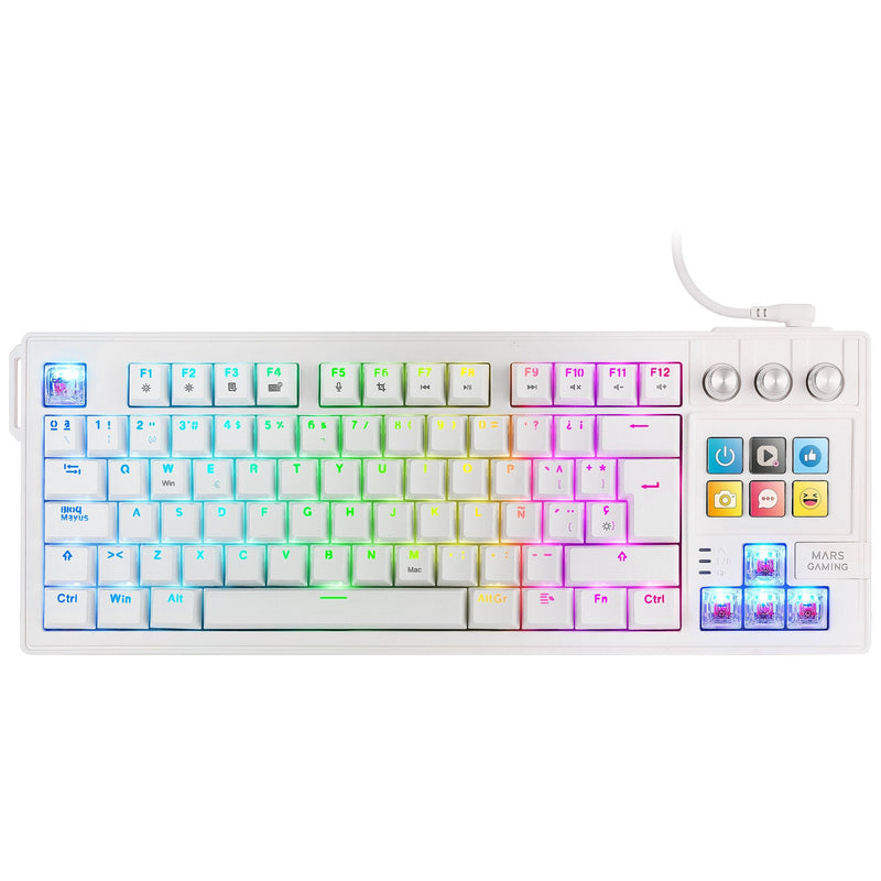 Mars Gaming Teclado Gaming Mecánico Mk-master Switch Rojo Blanco Includes Smartdeck