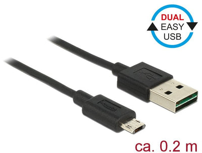 Delock 84804 Cable Easy-USB 2.0 Type-a Male Easy-USB 2.0 Type-micro-b 0,2M Black — image 1
