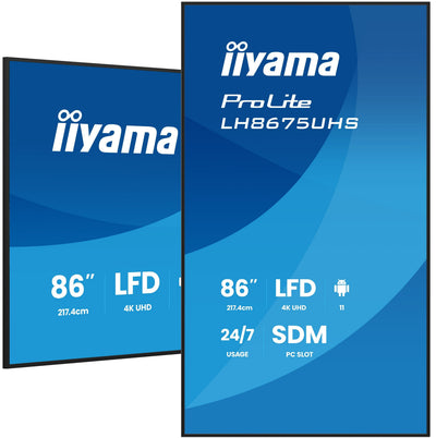 Iiyama LH8675UHS-B2AG Screen Plana Señalización Digital 2,17M (85.6) LCD Wi-Fi 500 Cd / M² 4K Ultra HD Black P — image 1