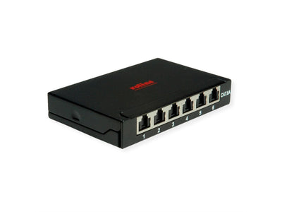 Roline Mini-patchpanel, CAT.6A (class Ea), 6x RJ45, 0,5HE, Apantallado, Black — image 1