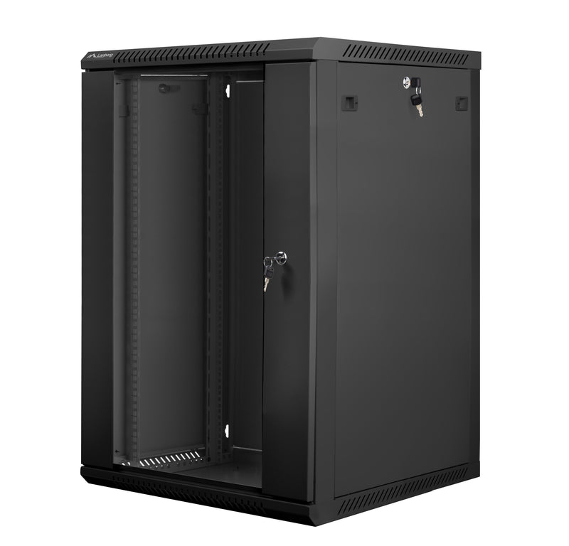 Lanberg Cabinet Mural WF01-6618-10B Black 19'/48.26CM 18U IP20 600X600X901MM Up To 60KG Charging Accesorios As