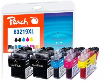 Peach PI500-246 Ink Cartridge Black Cyan Magenta Yellow 5 Pieces LC-3219