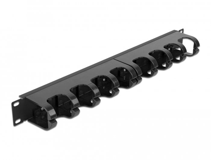 Delock Panel Gestión Cables 19 With 10 Rutas Cables Cerradas 1U Black