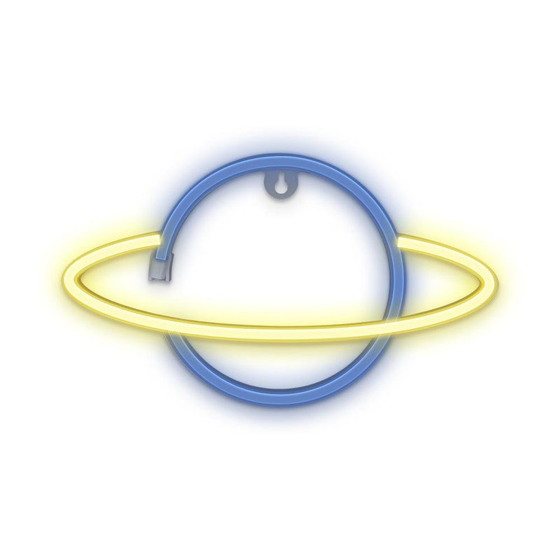 Forever Lamp Neon LED Saturn Yellow Blue