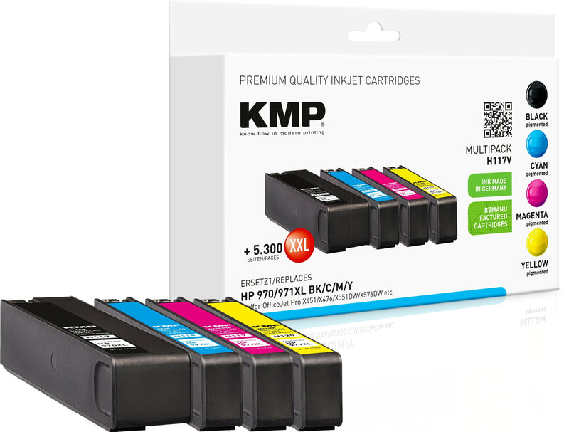 Kmp Cartridge HP 970/971XL Multipack 6600-14500 S. H117V Refilled