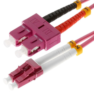 Helos Lwl Network Cable Lc/Sc Duplex 50/125?M OM4 Erikavioletat 3,0M — image 1