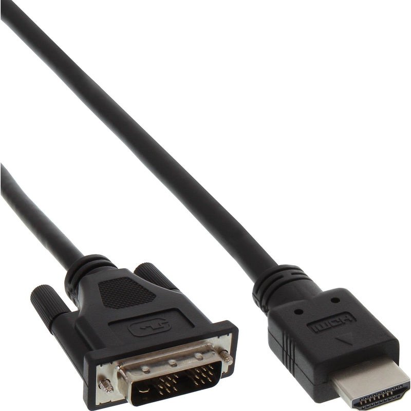 Inline Hdmi-DVI HDMI Cable Male a DVI Male 18 + 1 Black 0,5M