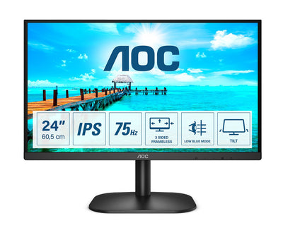 AOC Monitor 23.8 24B2XD IPS VGA, DVI Full HD 16:9 4MS 1000:1 Black — image 1