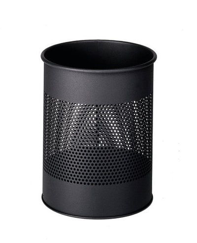 Durable Papelera Metal Round 15L Perforation 165MM Black — image 1