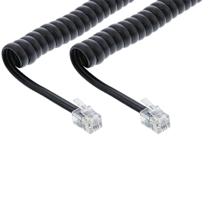 Inline Cable Espiral RJ10 Male a Male Black Up To 4M — image 1