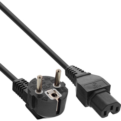 Inline Cable Power Type F Ángulo a C15 Recto 1,8M Black — image 1