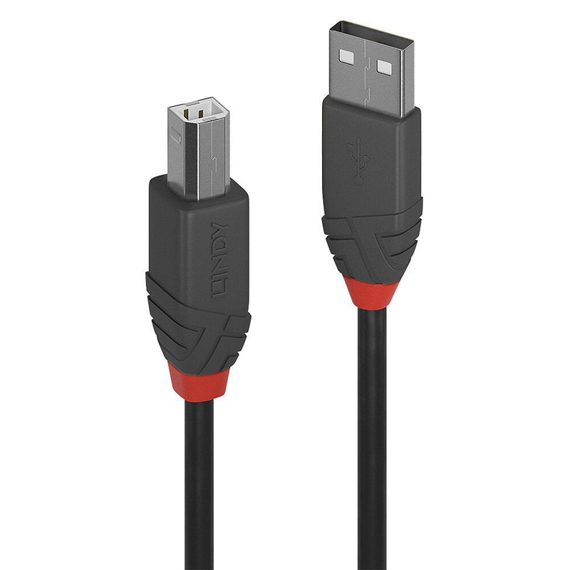 Lindy 36670 USB Cable 0,2M 2.0 USB a USB B Black Grey