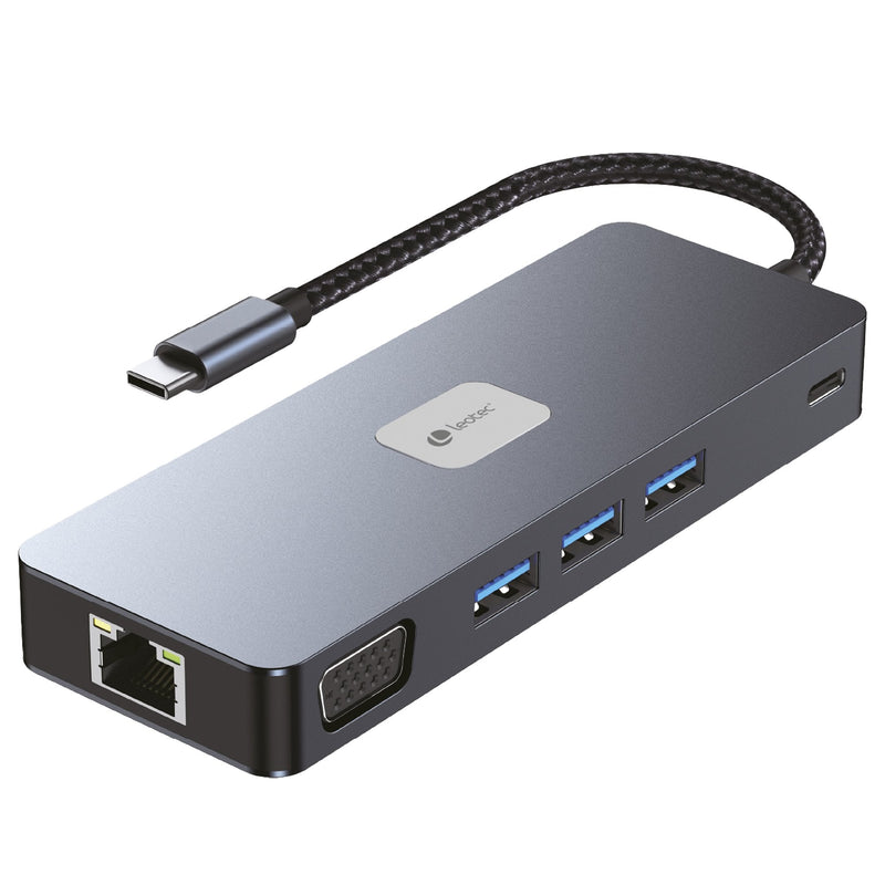 Leotec Docking Station 11-1 Plus 1USB-C PD100 3USB3.2 HDMI VGA Ggl Lectjsd Mcsd