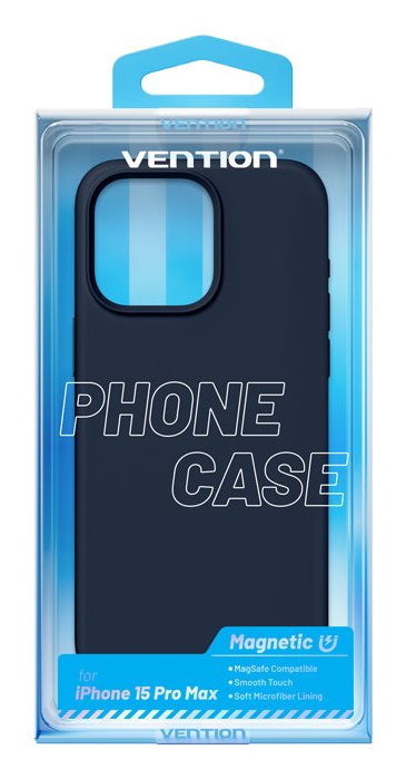 Case Silicone With Magsafe Vention KUFL0-40 Compatible With Iphone 15 Pro Max. Blue
