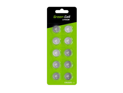 Green Cell Blister 10X Lithium Battery CR2025 3V 160MAH Button — image 1
