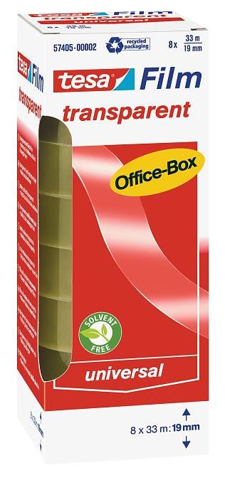 Tesa Film Tape Adhesiva Transparent Officebox Roll 19MM X 33M Pack 8U — image 1