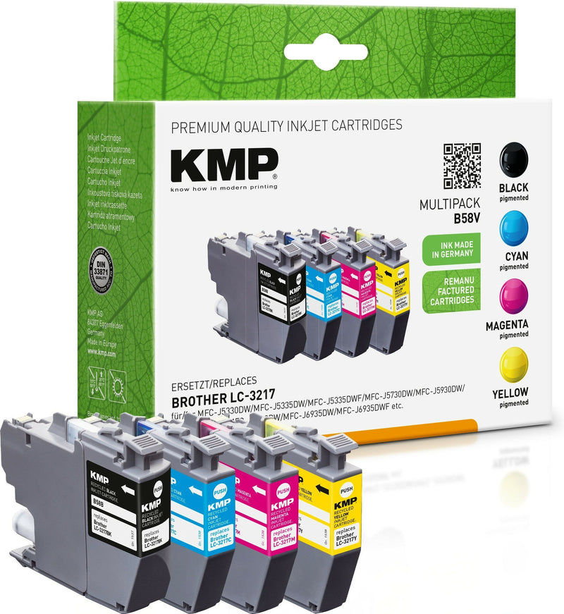 Kmp Cartridge Brother LC-3217VA Ldr Multip. 4X550 S. B58V Rellenado LC3217BK, LC3217C, LC3217M, LC3217Y