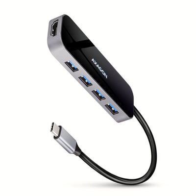 Axagon HMC-6H4A Base Laptop And Replicador Ports Alámbrico USB 3.2 Gen 1 (3.1 Gen 1) Type-c Black Grey — image 1