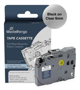 Mediarange Tape Labeller Brother TZ-111/TZE-111 6MM, 8M Sw