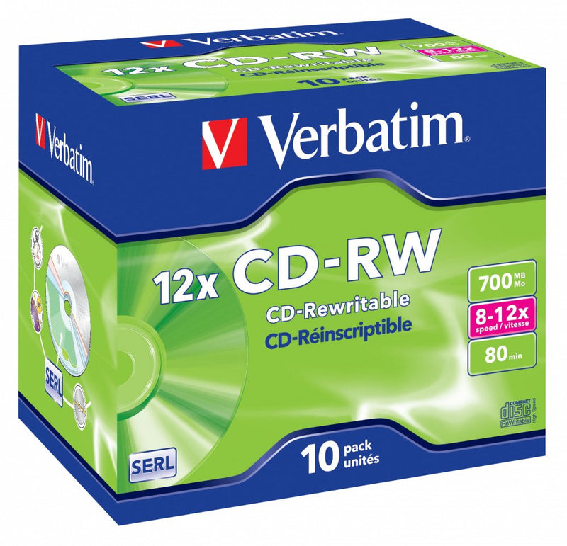 Verbatim Cd-rw 43148 - 700MB · 12X · 10 Units Surface Scratch Resistant a Arañazos)