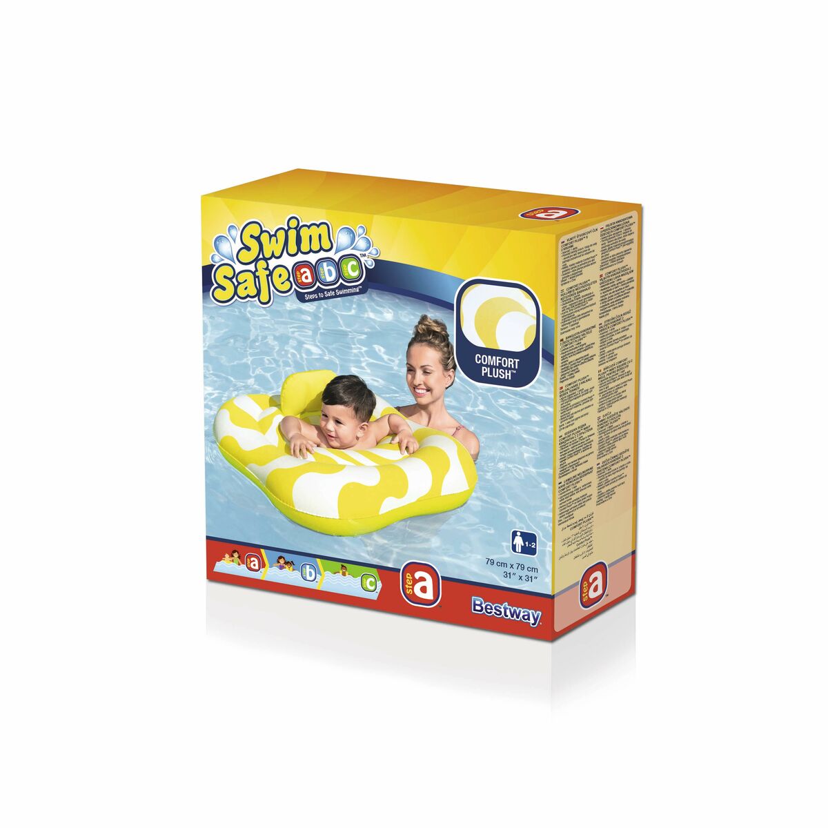 Bestway Inflatable Float 2 Rings Baby Seat 79x79 cm 1-2 Years Garden Pool Beach 32298