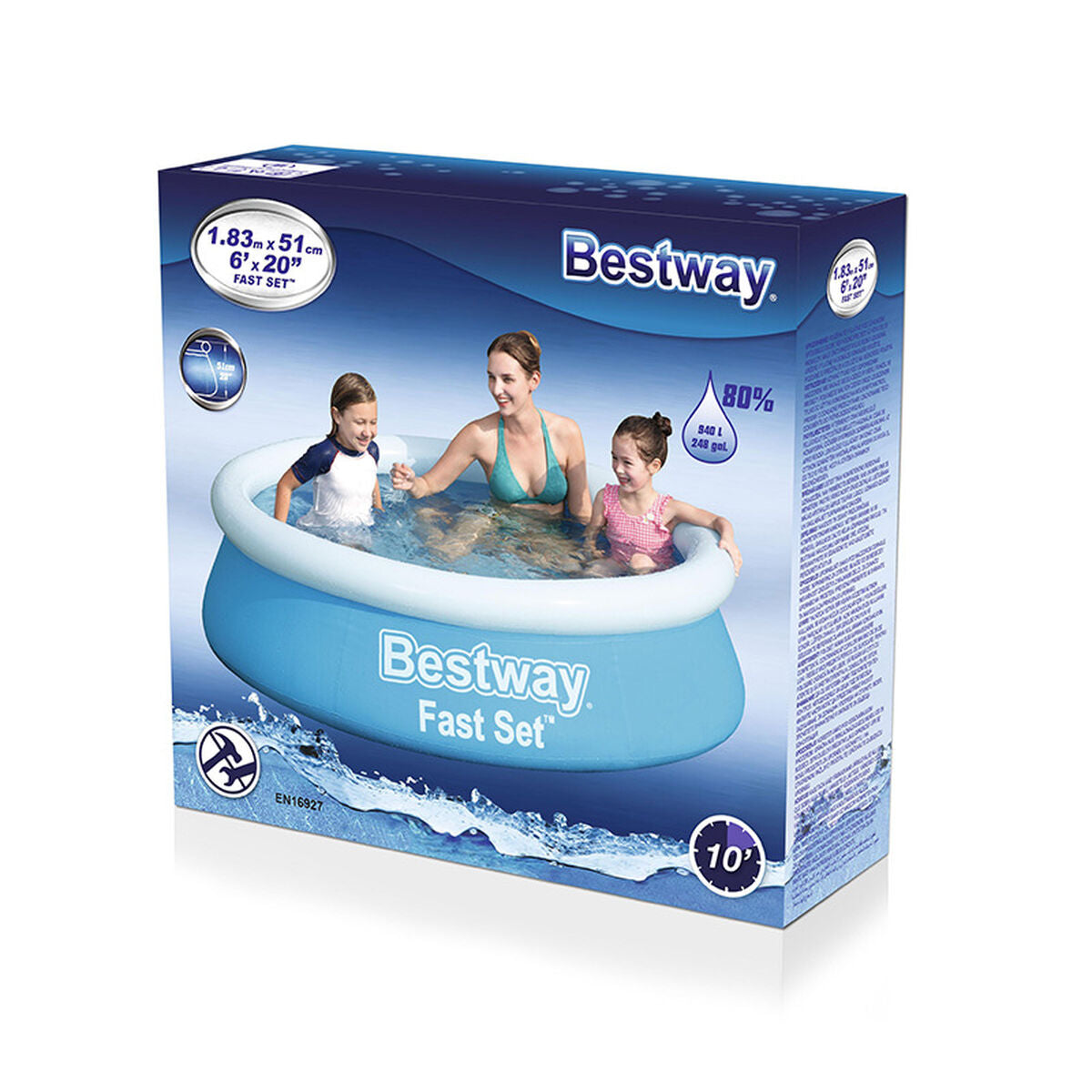 Bestway Inflatable Pool Bestway Blue 940 L 183 X 51 Cm