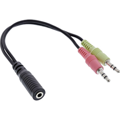Inline Adapter Headphones Audio, 2X 3,5MM M a 3,5MM F 4 Pines, Omtp, 0,15M — image 1