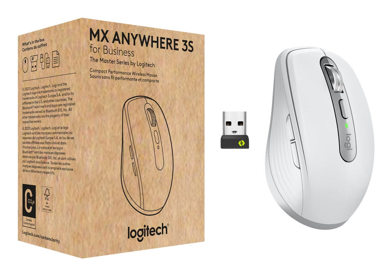 Logitech Mouse Mx Anywhere 3S For Business Wireless + Bluetooth Laser 8000 DPI 910-006959