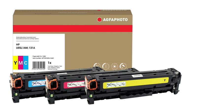 Agfaphoto APTHPU0SL1AME Cartridge Toner 3 Pieces Cyan Magenta Yellow