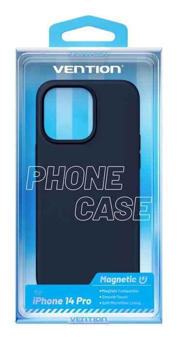 Vention Case Silicone With Magsafe KUEL0-30 Compatible With Iphone 14 Pro Blue Medianoche