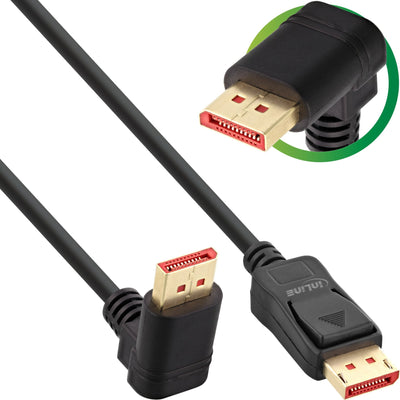 Inline Cable DisplayPort 1.4, 8K4K, Ángulo Hacia Arriba, Black/Gold 1M — image 1