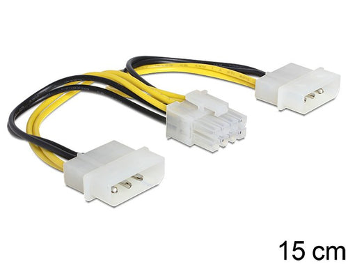 Delock 83410 Cable Power 2 X Molex 8 Pines Eps 15CM — image 1