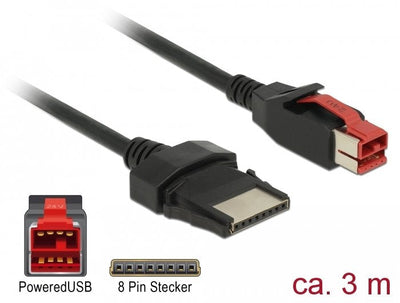 Delock 85479 Cable Poweredusb Male 24V 8 Pin Male 3M Printers And Terminals Point Of Sale — image 1