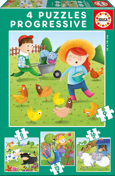 Puzzle Progresivo Animales Granja 6-9-12-16PZS — image 1