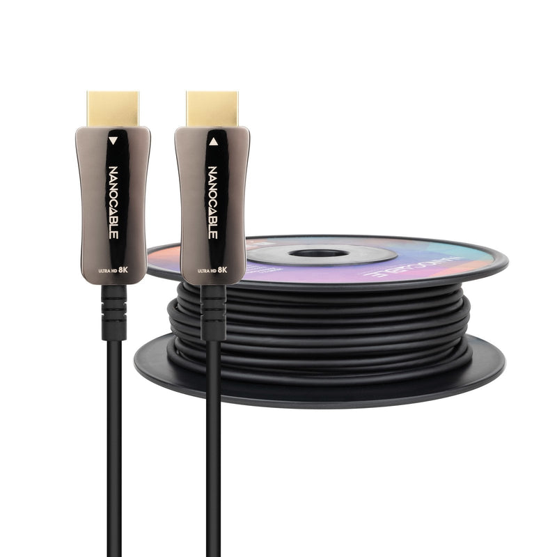 Nanocable HDMI Cable V2.1 Aoc Male a HDMI V2.1 Male 80M - 8K@60HZ 4K@120HZ 48Gbps - Black