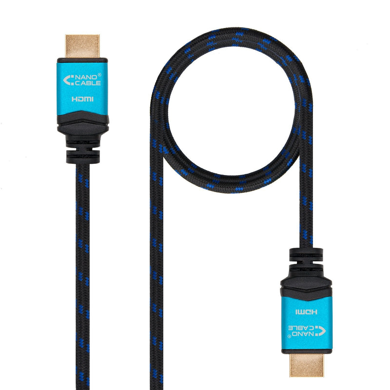 Nanocable HDMI Cable V2.0 Male a HDMI V2.0 Male 1M - 4K@60HZ 18Gbps - High Speed - Recubierto Nylon Trenzado -