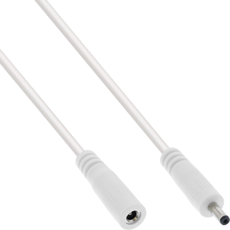 Inline Cable Extensión Cc , Plug Cc Male/Female 3,5X1,35MM, Awg 18, White 2M