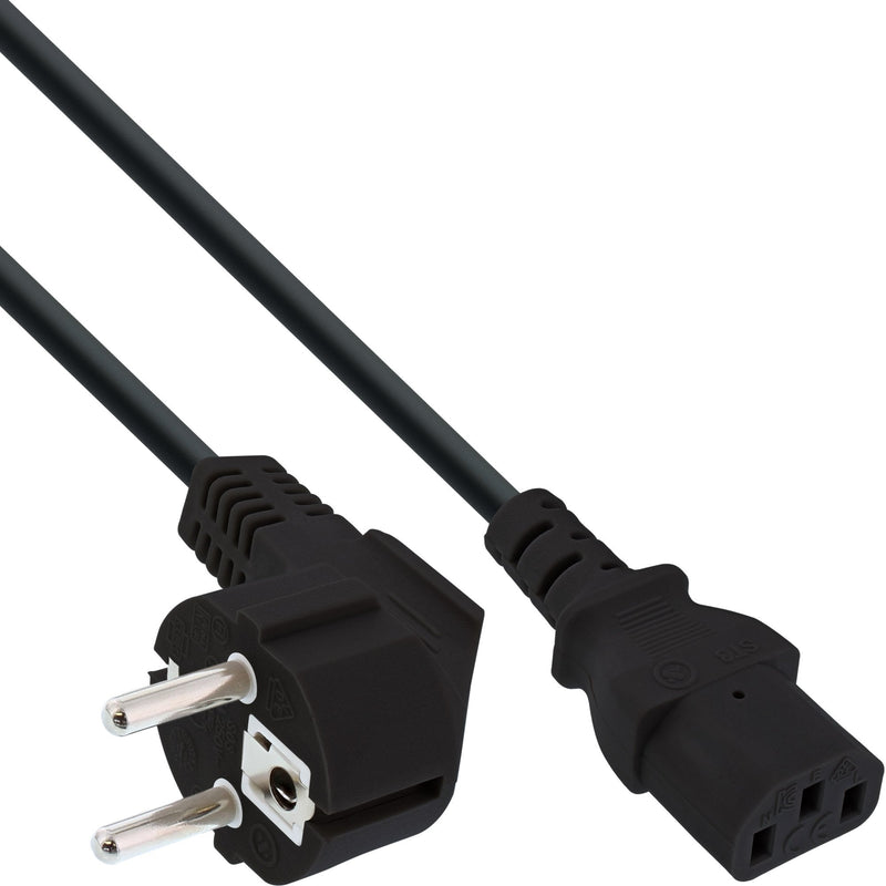 Inline Cable Power Type F Acodado a C13 IEC Female Black 10M