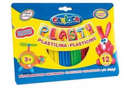 Carioca Plasty Pack 12 Plastilinas Surtidas - Easy Usar - No Se Seca - Reutilizable - Colours Brillantes And — image 1