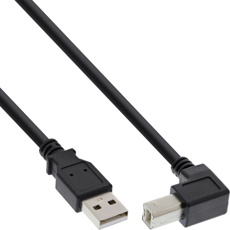 Inline USB 2.0 Cable Ángulo Hacia Abajo Type a Male a B Male Black 1M