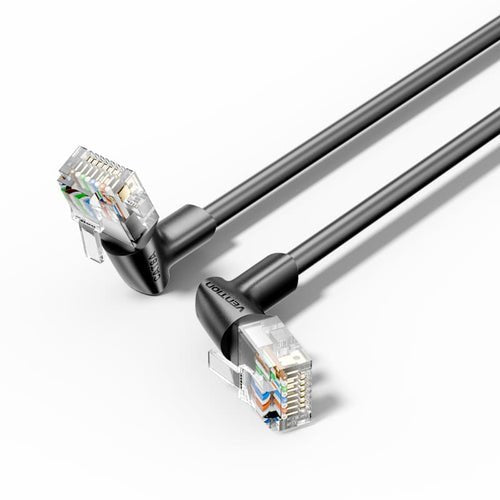 CAT.6A UTP Rotate Right Angle Etcabl Hernet Patch Cable 10M Black Sli